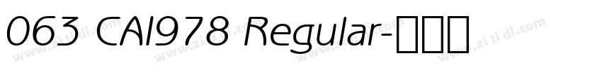 063 CAI978 Regular字体转换